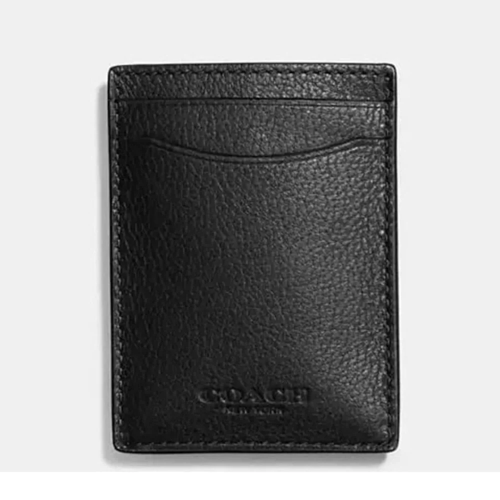 NWT Coach 3-in-1 Black Leather Wallet & Money Clip Set